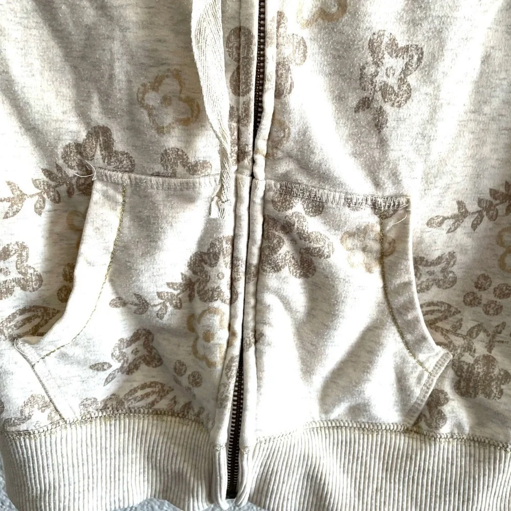 OLD NAVY girls floral full zip hoodie sweater- L